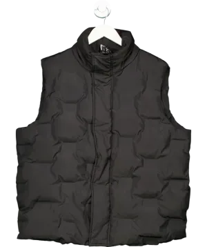 Black Reclaimed Vintage Inspired Sleeveless Puffer Gilet UK M