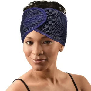 DONNA Argan Mesh Wrap Navy Color 1PC - Face Wash Headbands for Women and Make up, Shower Cap
