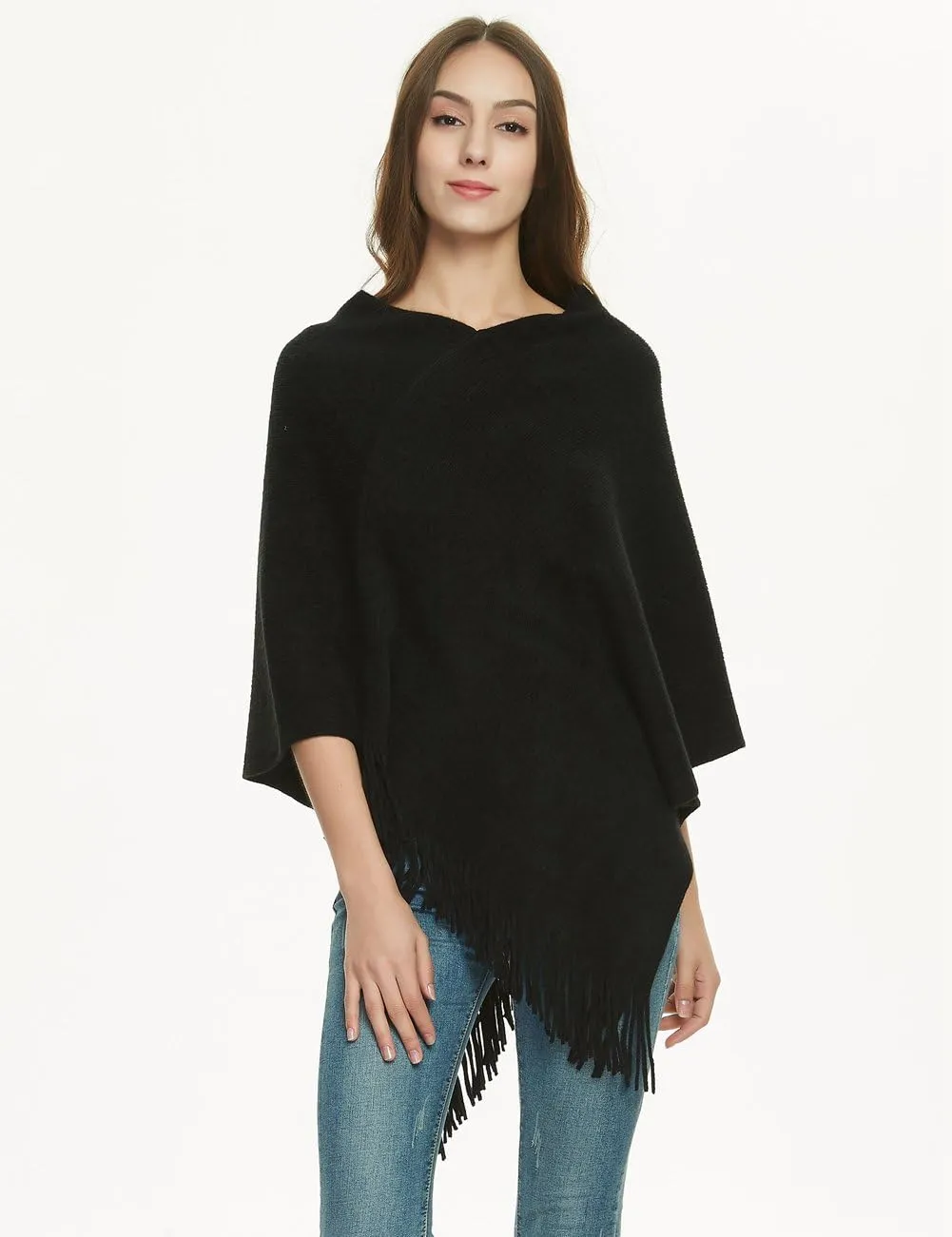 Ferand Women's Lightweight Poncho Sweater Versatile Shawl Wraps Holiday Gifts for Women 2024