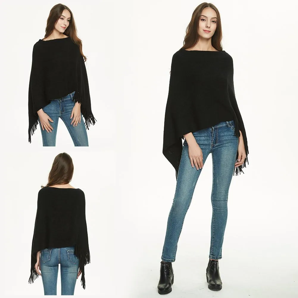 Ferand Women's Lightweight Poncho Sweater Versatile Shawl Wraps Holiday Gifts for Women 2024