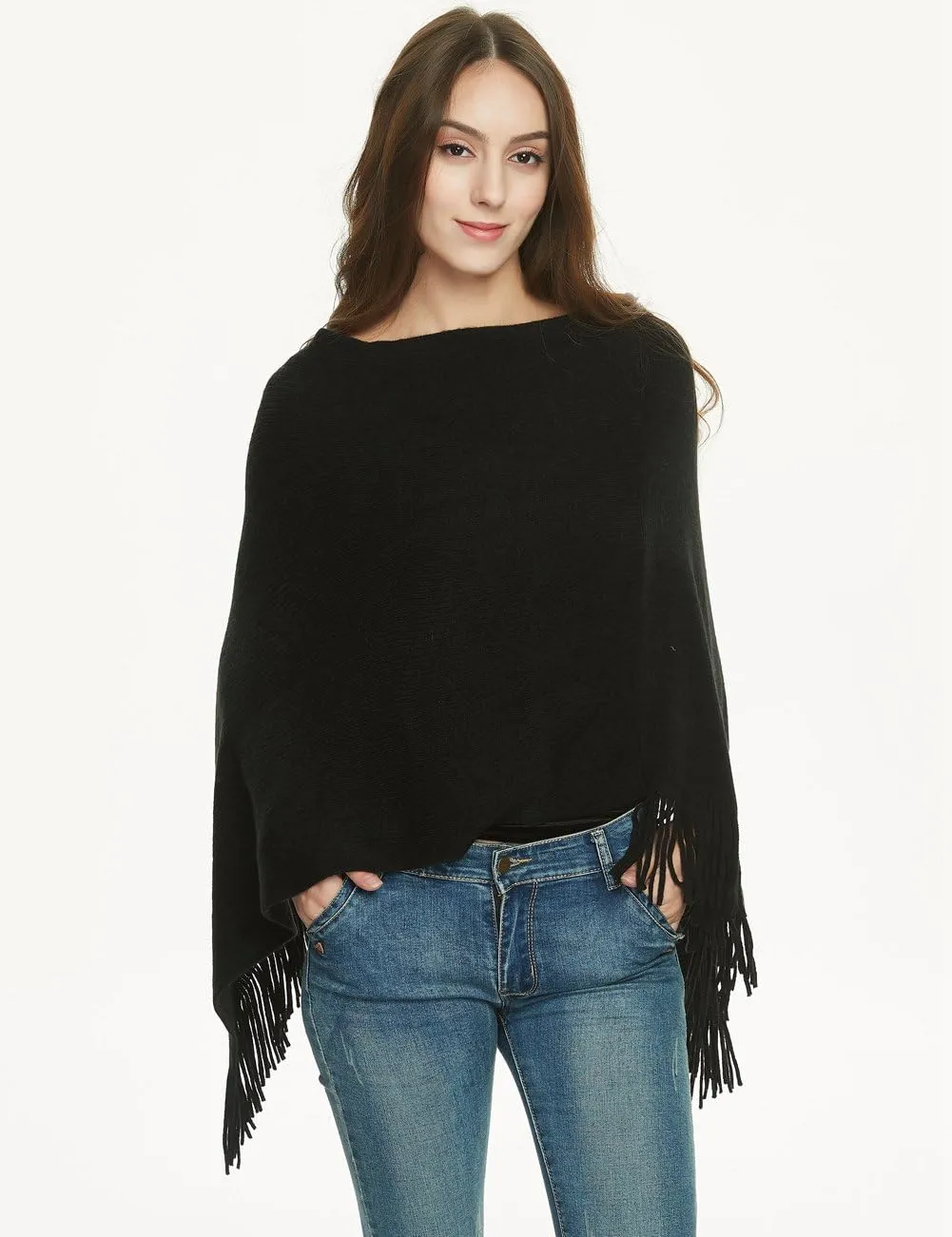 Ferand Women's Lightweight Poncho Sweater Versatile Shawl Wraps Holiday Gifts for Women 2024
