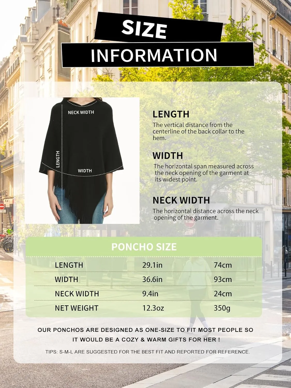 Ferand Women's Lightweight Poncho Sweater Versatile Shawl Wraps Holiday Gifts for Women 2024