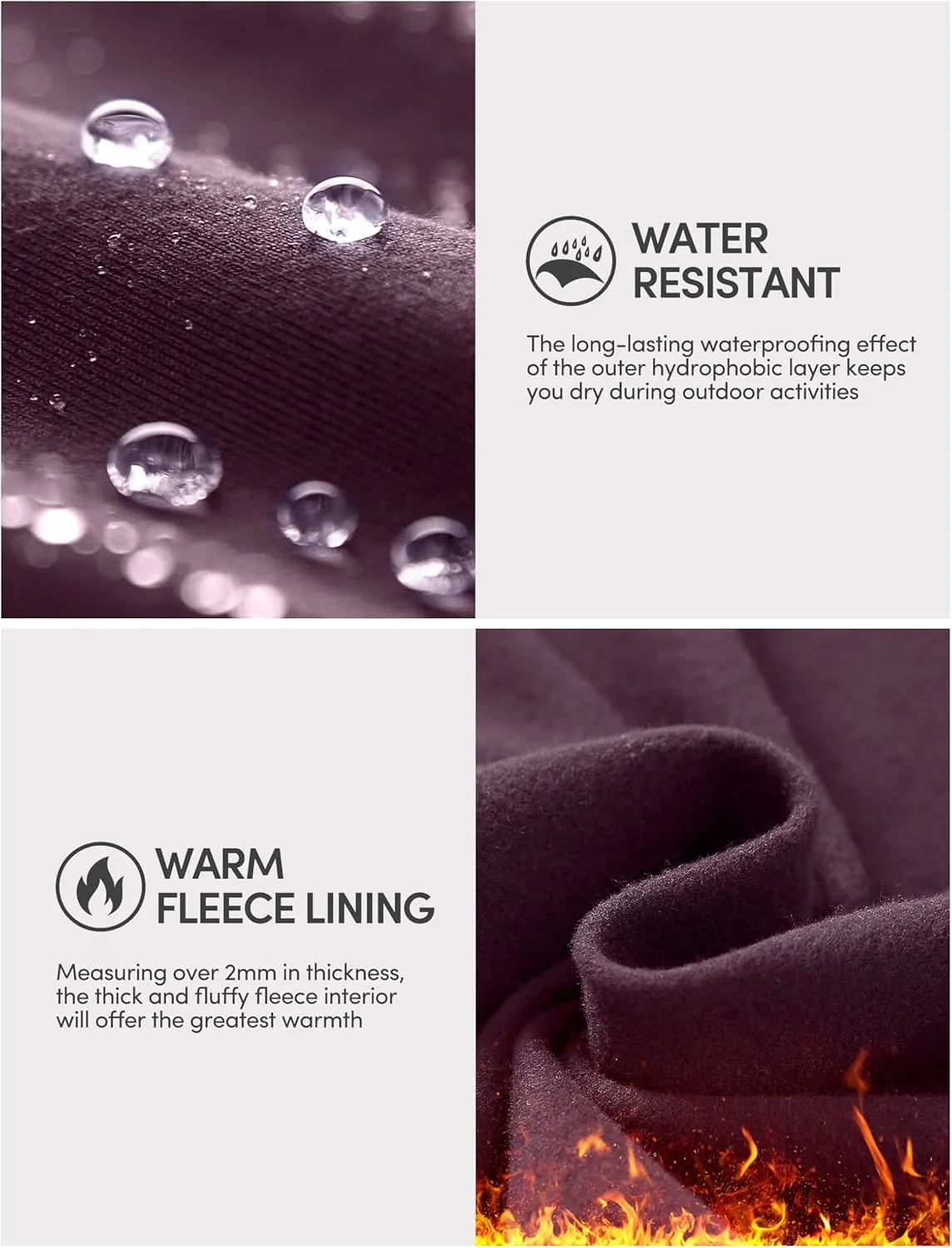 IUGA Fleece Lined Leggings Women Water Resistant Thermal Leggings Winter Warm Tights High Waist Hiking Pants with Pockets