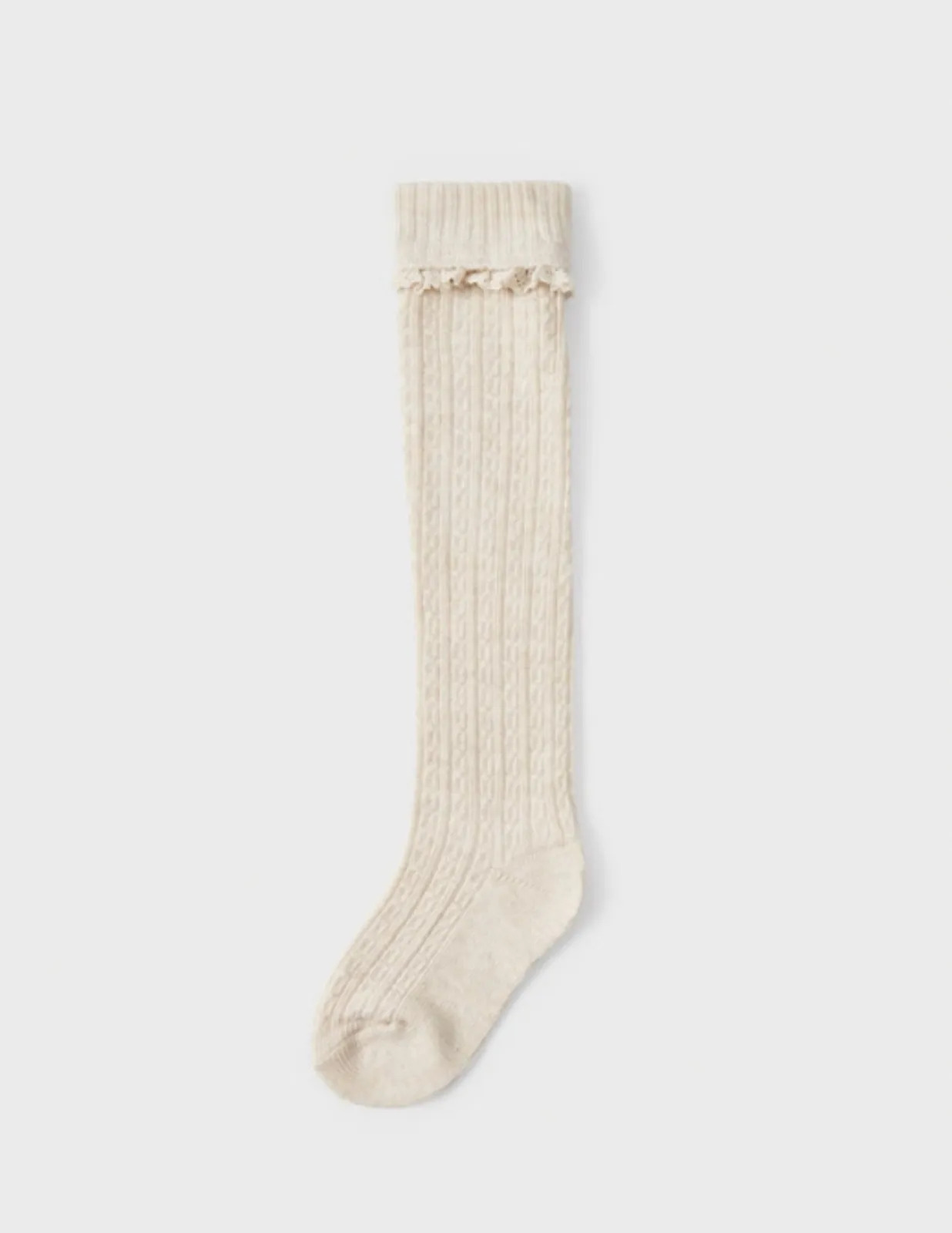Mayoral Girls Long Knit Ruffle Knee Socks - 2 Color Choices