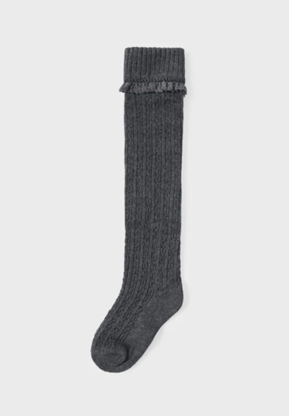 Mayoral Girls Long Knit Ruffle Knee Socks - 2 Color Choices