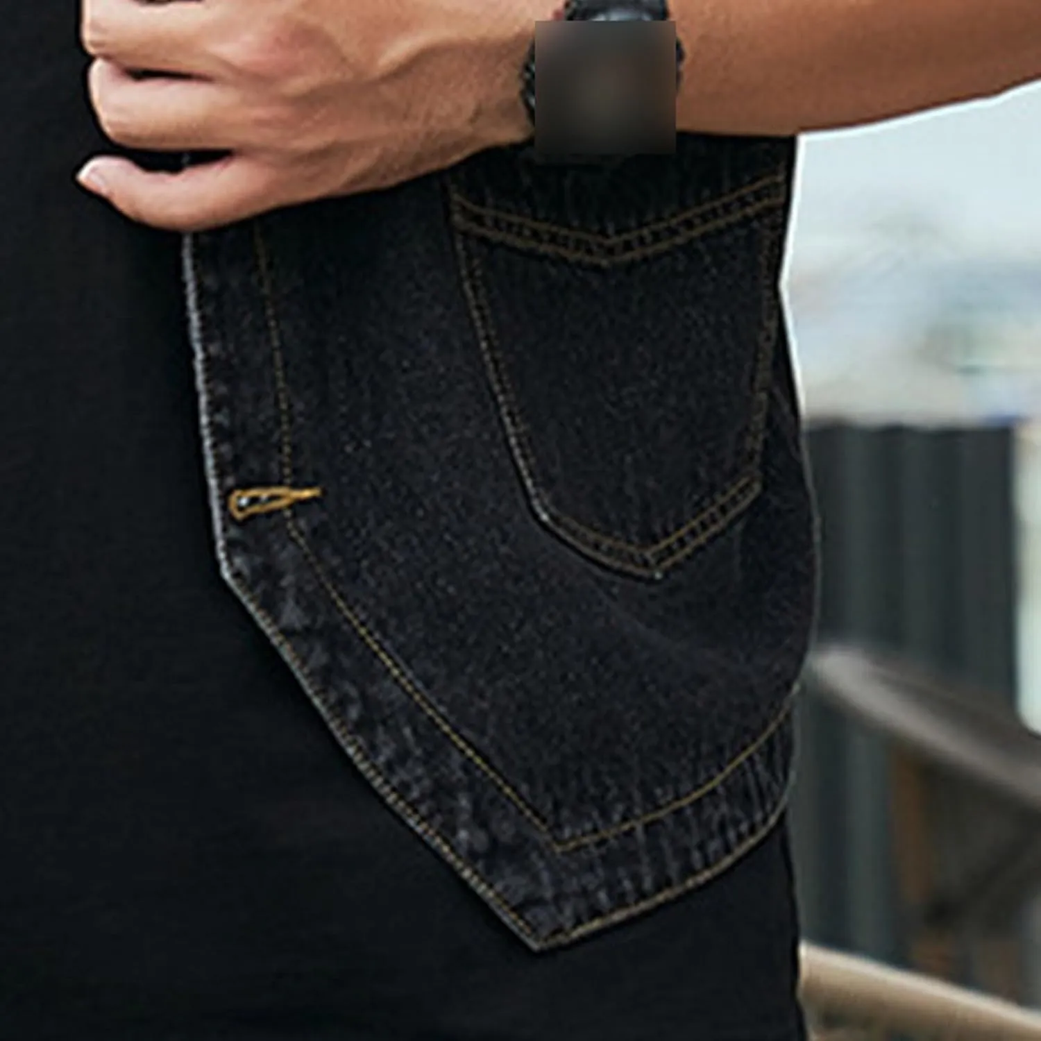 Men's Casual Oversized Denim Vest Double Pocket Sleeveless Jean Men Jacket Big & Tall Outdoor Work Vests