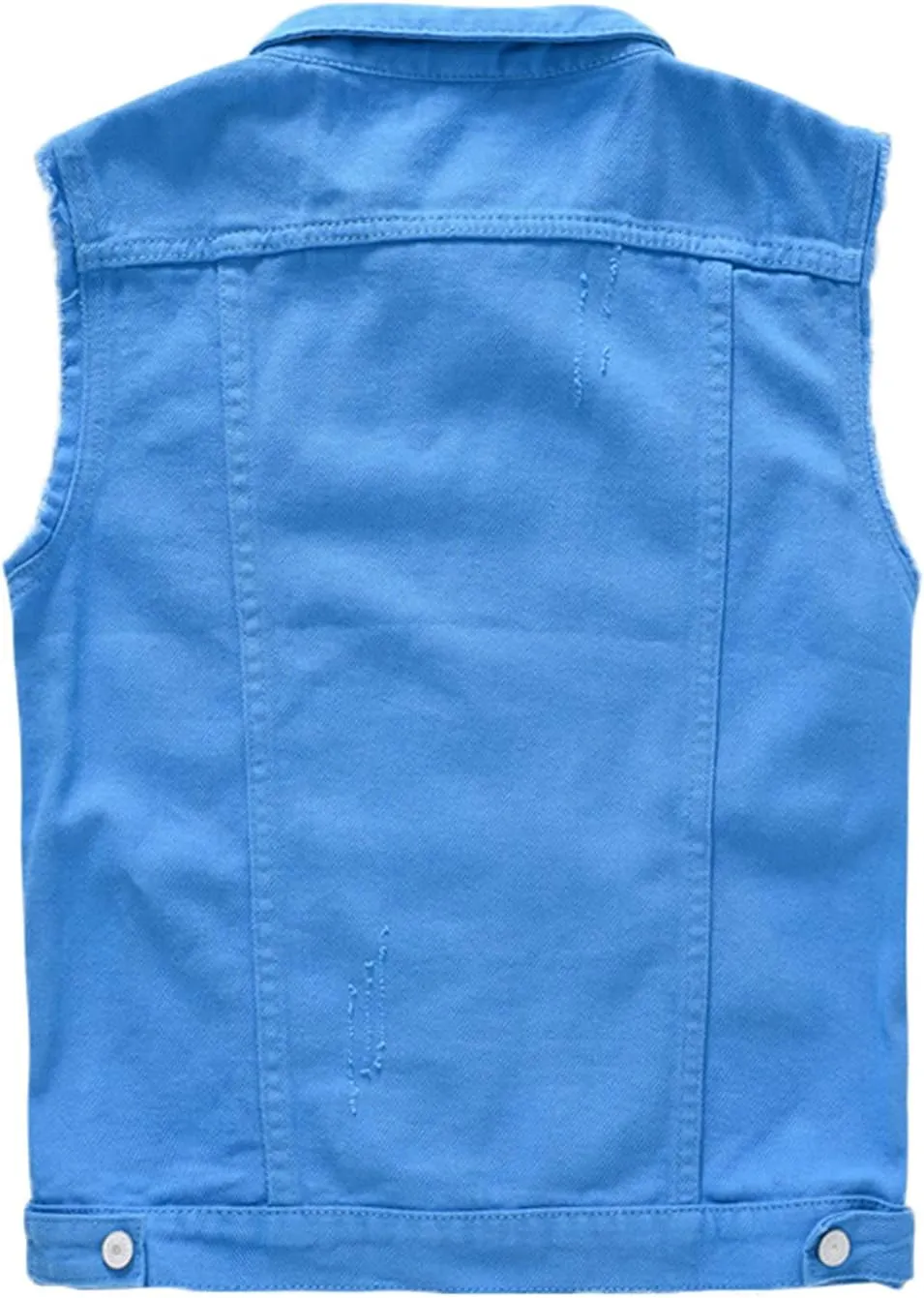 Men's Sleeveless Ripped Denim Vest Casual Slim Fit Button Down Jeans Vests Jacket